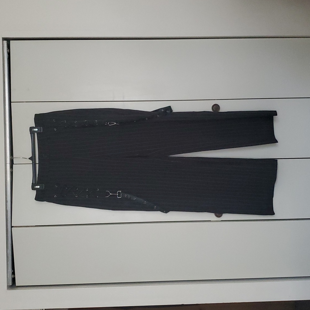 *NWT* Killstar Cruriosus Black Pinstripe Lace-Up Trousure Pants